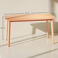 HOMCOM Pine Wood Dining Table for 6, 47" Rustic Rectangular Kitchen Table with Large Tabletop for Dining Room, Natural(m-3)