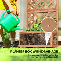 Outsunny Wooden Raised Garden Bed, Raised Planter Box, Planter with Trellis for Climbing Plants Flowers, Orange(m-5)