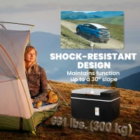 Outsunny 12 Volt Car Refrigerator, 32QT Car Fridge with App Control, 12/24V DC and 100-240V AC, Black(m-7)