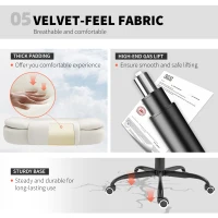 Vinsetto 7-Point Vibrating Massage Chair, Reclining Office Chair with Footrest, Reclining Back, Adjustable Height, Beige(m-9)