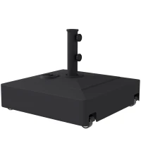 Outsunny Patio Umbrella Base with Wheels, 134 lbs Stand/88 lbs Water Filled Outdoor Umbrella Stand for 1.38/1.5/1.89" Pole, Black(m-1)