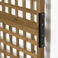 Outsunny Wood Planter with Trellis for Vine Climbing, Raised Garden Bed, Privacy Screen for Backyard, Patio, Deck, Coffee(m-12)