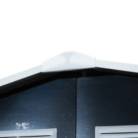 Outsunny 9.1'x6.4'x6.3' Garden Storage Shed w/ Foundation Kit Metal Tool Storage House w/ Double Doors Dark Grey(m-13)