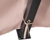 Outsunny 10' x 13' Patio Gazebo, Outdoor 2-Tiers Garden Canopy Yard Sunshade Shelter with Curtains, Khaki(m-12)