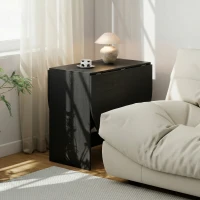 HOMCOM Oval Folding Dining Table, Space Saving Drop Leaf Kitchen Table for Dining Room, Living Room, Black(m-10)