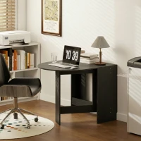 HOMCOM Oval Folding Dining Table, Space Saving Drop Leaf Kitchen Table for Dining Room, Living Room, Black(m-9)