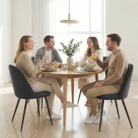 HOMCOM Set of 4 Modern Dining Chairs, Velvet Upholstered Kitchen Chairs with Steel Legs for Living Room, Black(m-6)