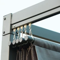 Outsunny 10x7ft Pergola with Retractable Roof Outdoor Patio Sun Shelter Garden Grape Tent Water-resistant Yard Shade Grey(m-13)