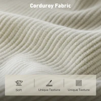 HOMCOM 3 Seater Sofa, 74" Modern Corduroy Upholstered Couch with Thick Spring Cushions, Solid Wood Legs, Armrests, Beige(m-5)