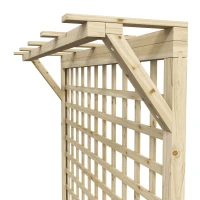 Outsunny Wood Planter with Trellis for Vine Climbing, Raised Garden Bed, Privacy Screen for Backyard, Patio, Deck, Natural Wood(m-14)
