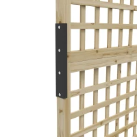 Outsunny Wood Planter with Trellis for Vine Climbing, Raised Garden Bed, Privacy Screen for Backyard, Patio, Deck, Natural Wood(m-11)