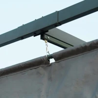 Outsunny 10x7ft Pergola with Retractable Roof Outdoor Patio Sun Shelter Garden Grape Tent Water-resistant Yard Shade Grey(m-12)