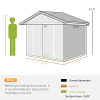 Outsunny 7' x 4' Outdoor Storage Shed, Garden Tool House w/ Foundation Kit Vents & Sliding Doors for Backyard Patio, Brown(m-3)