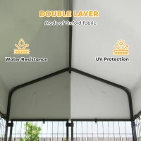 PawHut Outdoor Dog Kennel with Roof, 4' x 4' x 6' Heavy Duty Welded Wire Dog Playpen Enclosure with Escape-proof Lock(m-5)