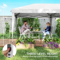 Outsunny 10' x 20' Outdoor Pop Up Canopy Tent Party Tent Instant Shelter W/ Carrying Bag, White(m-5)