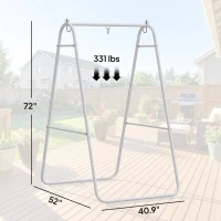 Outsunny Hammock Chair Stand Only Heavy Duty Solid Steel A-Frame for Hanging Hammock, Egg Chair, Max Load 330 LBS, White(m-3)