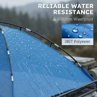 Outsunny Car Awning Camping Tailgate Tent for SUV, 3000mm Waterproof Car Side Awning with Carry Bag, Light Blue(m-6)