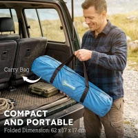 Outsunny Car Awning Camping Tailgate Tent for SUV, 3000mm Waterproof Car Side Awning with Carry Bag, Light Blue(m-9)