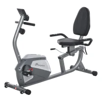 Soozier Recumbent Exercise Bike Indoor Magnetic Fitness Training Bike Stationary Workout Cycling Bike with 8 Adjustable Resistance, Pad Holder Bottle Holder LCD Monitor, Grey(m-11)