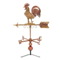 Outsunny Metal Rooster Weathervane, Roof Mount Wind Direction Indicator, Outdoor Weather Vanes(m-1)