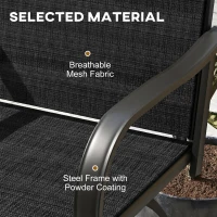 Outsunny Outdoor Bar Stools Set of 2, 360° Swivel Bar Height Chairs, 27.6" x 28.7" x 48.4", Black(m-6)