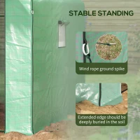 Outsunny Portable Greenhouse, Walk-In Small Outdoor Green House with 2 Tier U-Shaped Flower Rack Shelves, 4.6' x 4.7', Green(m-7)