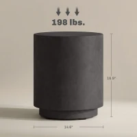 HOMCOM Lightweight Accent Table with Concrete Finish Round Side Table, Dark Gray(m-3)