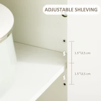 HOMCOM Rolling Kitchen Island Cart, Portable Serving Trolley Table with Drawer, Adjustable Shelf and 2 Towel Racks, Cream White(m-7)