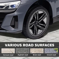 Aosom 12V Licensed Audi RS E-tron GT Kids Ride on Car with Remote Control, Suspension, Horn, Music, Lights, Gray(m-8)