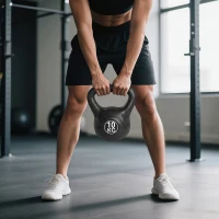 Soozier 22lb Fitness Kettlebell, Plastic Exercise Weight, Weightlifting Tools with Sand, Handle, Noise Reduction for Home, Gym(m-10)