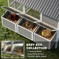 PawHut 77" Large Chicken Coop for 6-8 Chickens, Outdoor Wooden Hen House Poultry Cage with Run, Nesting Boxes, Waterproof Roof(m-8)