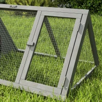 PawHut Rabbit Hutch, Wooden Guinea Pig Hutch with Run and Doors, Outdoor Triangle Bunny House for Rabbits,Duck and Chicken(m-8)