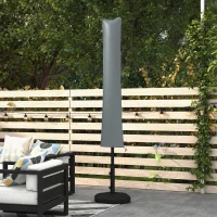 Outsunny Parasol Cover, Patio Cantilever Cover, Banana Umbrella Cover with Zipper, Grey(m-9)