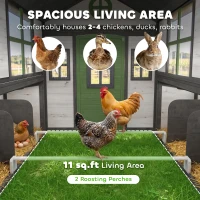 PawHut Wooden Chicken Coop, Hen House for 2-4 Hens, Outdoor Playhouse Poultry Cage with Nesting Boxes, Waterproof Roof, Windows(m-4)