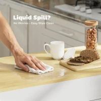 HOMCOM Kitchen Island with Sliding Expandable Top, Rolling Kitchen Cart with Drawers, Cabinets & Spice Rack, White(m-9)