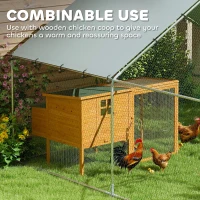 PawHut Metal Chicken Coop, 9.8 x 11.2 FT Walk-in Chicken Run with Cover, Lockable Door, Outdoor Poultry Cage for 10-15 Chickens(m-5)