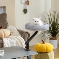 PawHut Cat Desk Bed 360° Rotatable Adjustable Height for Home Office Work Window(m-9)