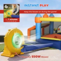 Qaba Bouncy Castle for Kids, Inflatable Bounce House with Slide, Pool (Ball Pit), Climbing Wall and Blower for Indoor Outdoor(m-7)