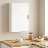 kleankin Bathroom Medicine Cabinet, Modern Wall Cabinet with Adjustable Shelves and Single Door for Laundry Room(m-9)