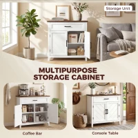 HOMCOM Modern Farmhouse Sideboard Buffet Cabinet with Adjustable Shelf, Storage & 2 Doors(m-4)