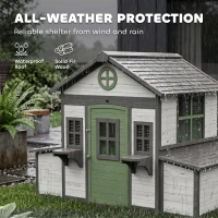 PawHut Wooden Chicken Coop, Hen House for 2-4 Hens, Outdoor Playhouse Poultry Cage with Nesting Boxes, Waterproof Roof, Windows(m-7)