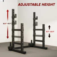 Soozier Adjustable Squat Rack, 660lbs Multi-Functional Bench Press Rack for Weight Lifting Home Gym Strength Training, Black(m-5)