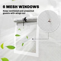 Outsunny 10'x11'x6' Walk-in Tunnel Greenhouse with Shelves, Mesh Door and Windows, Plant Hot House with PE Cover, White(m-8)