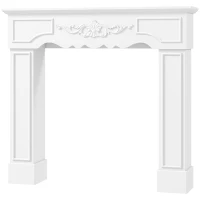 HOMCOM Baroque Fireplace Mantel, Freestanding Fireplace Surround with Leg for Electric Fireplaces, 43.3" W x 39.8" H, White(m-1)