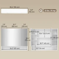 kleankin Wall Mounted Bathroom Medicine Cabinet with Mirror and Adjustable Shelves, White(m-3)