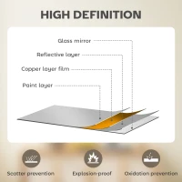 HOMCOM 24" Decorative Wall Mirror for Bedroom Living Room, Modern Round Bathroom Mirror for Home Decor, Silver(m-5)