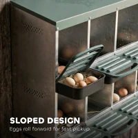 PawHut Chicken Nesting Boxes, 8 Compartment Metal Nesting Boxes for Chickens, Two-Tier Egg Laying Boxes with Vented Holes(m-5)