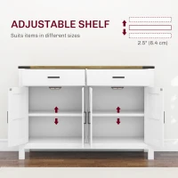HOMCOM Sideboard Buffet Cabinet, Farmhouse Kitchen Storage Cabinet w/ 2 Drawers and Shelves for Living Room, Entryway(m-5)