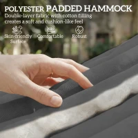 Outsunny Outdoor Hammock 2-Person, with Pillow & Pad, 440 lbs Capacity, Gray(m-4)