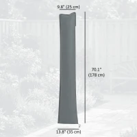 Outsunny Parasol Cover, Patio Cantilever Cover, Banana Umbrella Cover with Zipper, Grey(m-3)